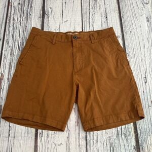 Goodthreads Men Slim-Fit 7" Flat-Front Comfort Stretch Chino Short Tobacco Sz 30